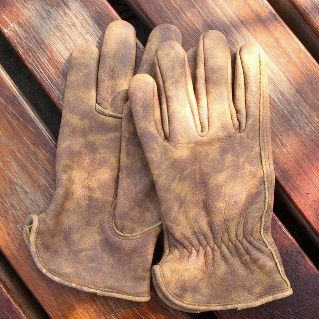 Anti-Slip Tie-Dye Brown Retro Gloves