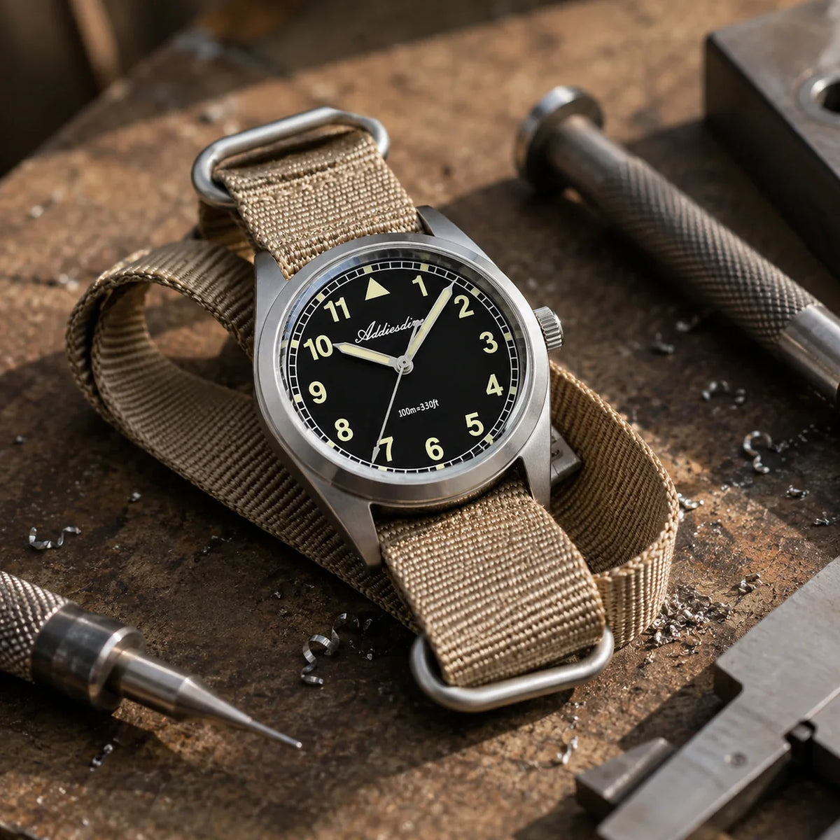 Brakmoor Watch 3.8 — Compact Field Watch, 100M Water Resistant