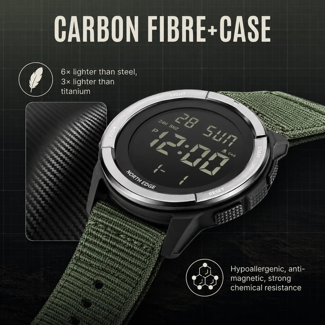 Brakmoor Watch 45 — Carbon Fiber Digital Watch for the Toughest Trails